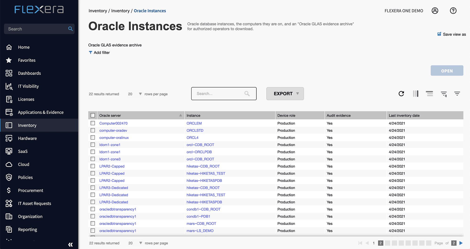 Oracle inventory