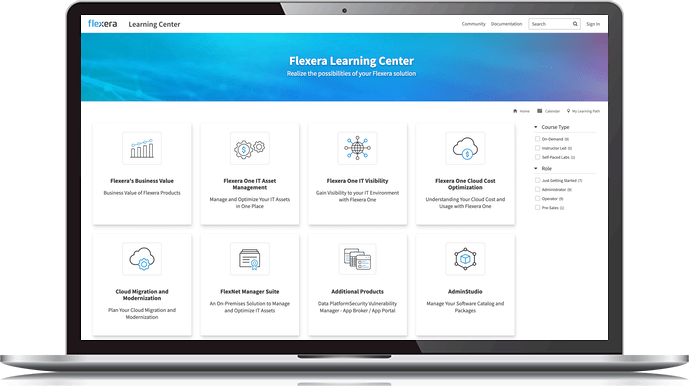 Flexera learning center