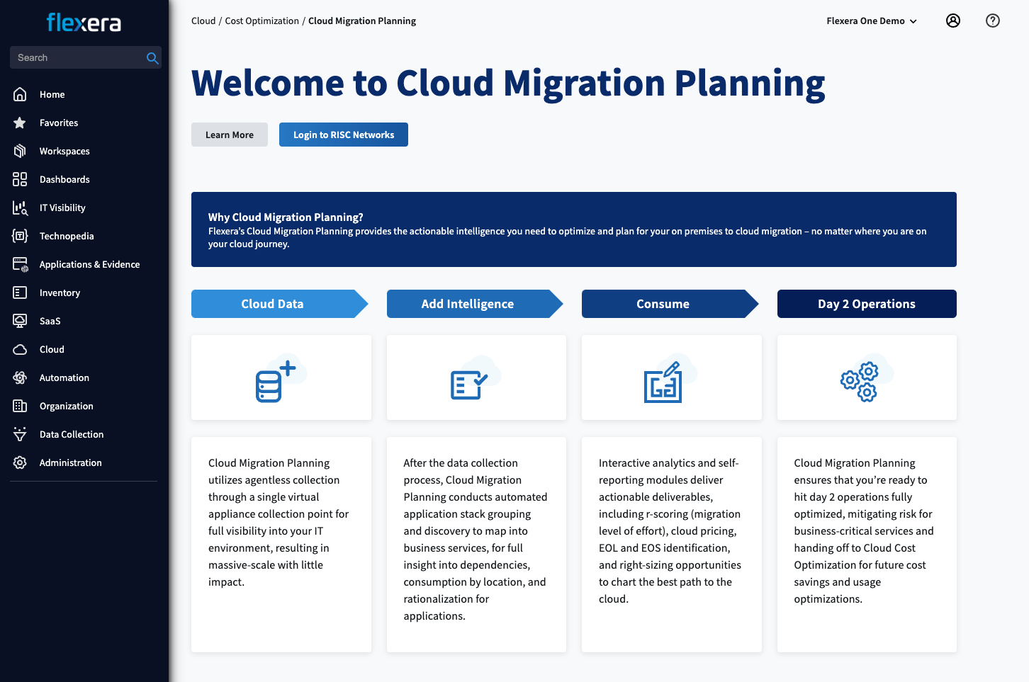 Flexera One Cloud Migration Planning