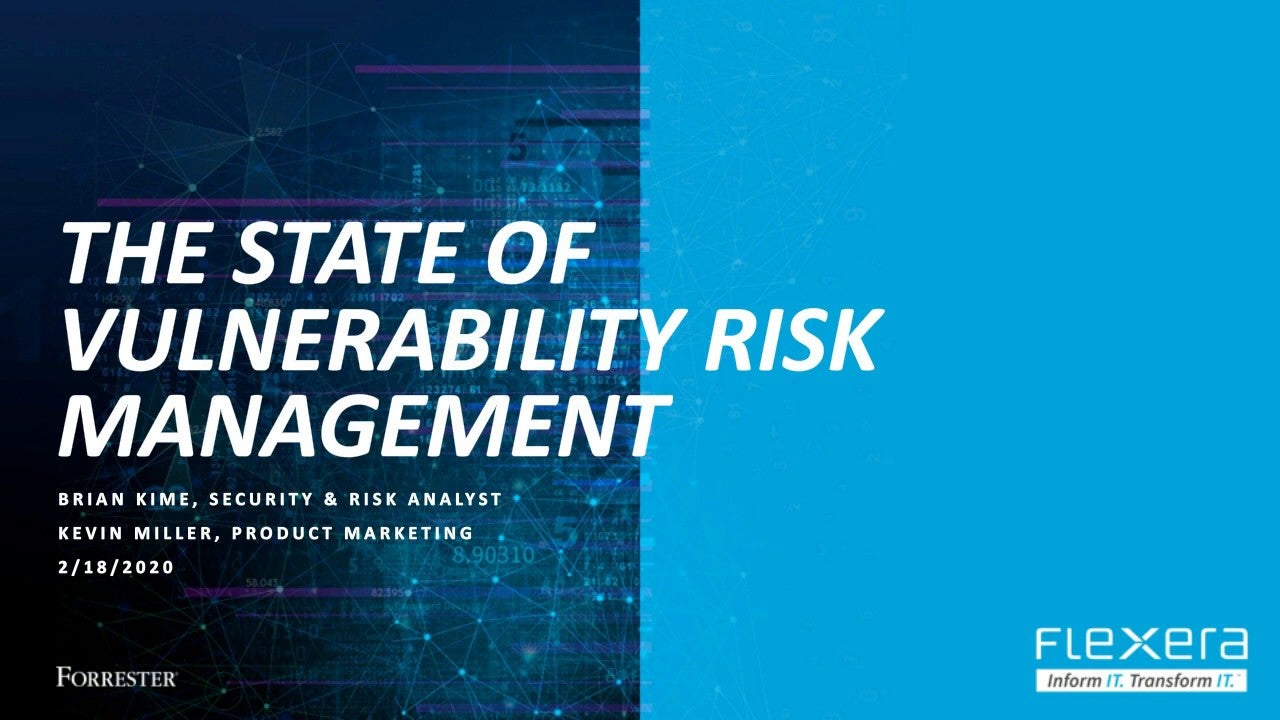 The state of vulnerability risk management